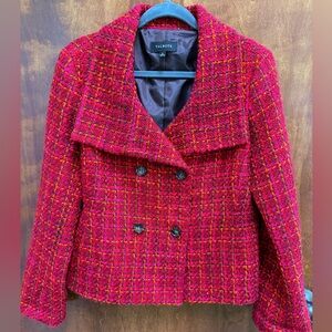 Talbots Red and Orange Tweed Blazer